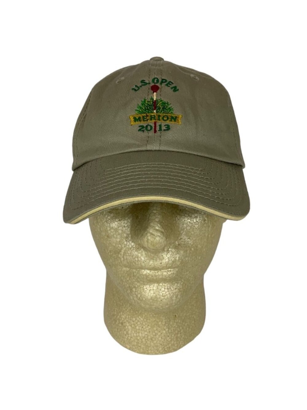 US Open Merion Golf Hat Cap 2013 USGA Member Embroidered Khaki Adjustable PA